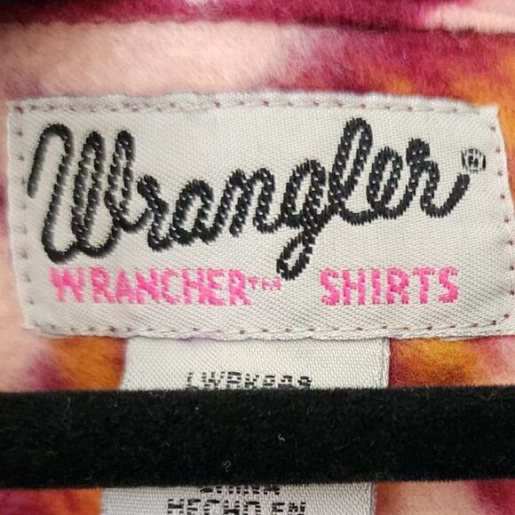 Wrangler Wrancher Fleece Shirt | Aztec South Western Print Long Sleeve | Small - Picture 7 of 8
